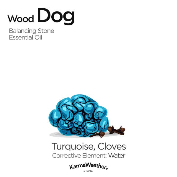 Year of the Wood Dog's balancing stone and essential oil