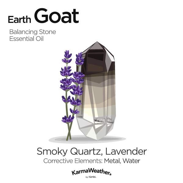 Year of the Earth Goat's balancing stone and essential oil