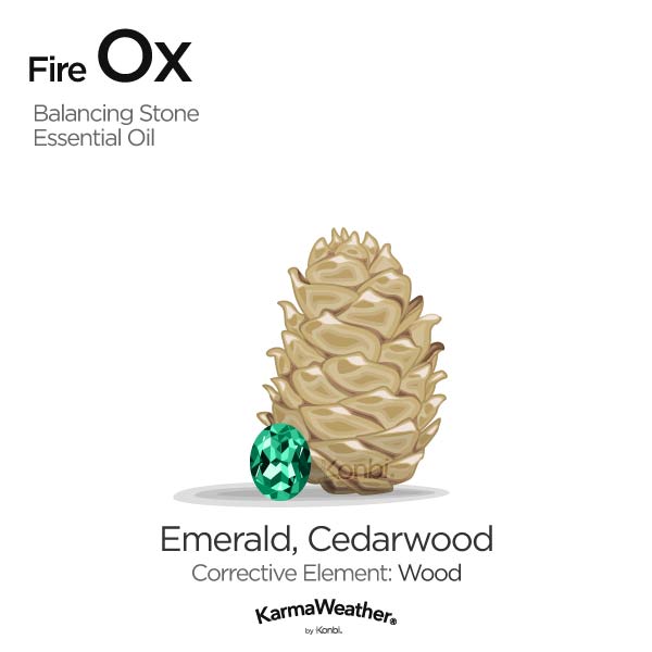 Year of the Fire Ox's balancing stone and essential oil