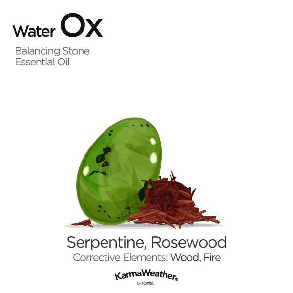 Year of the Water Ox's balancing stone and essential oil