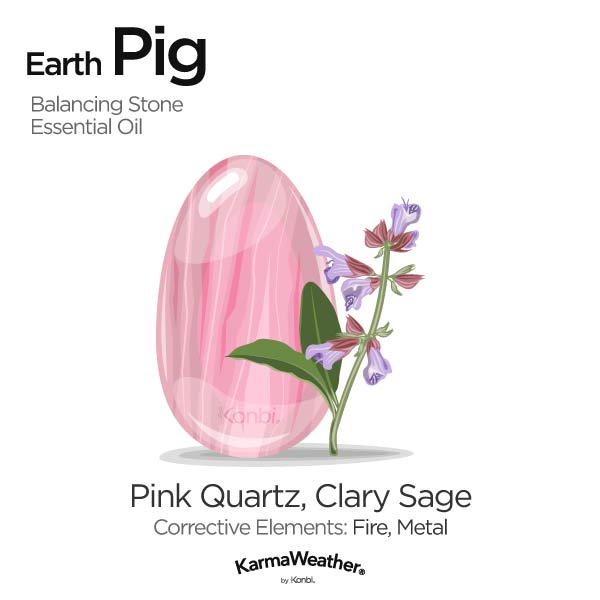 Year of the Earth Pig's balancing stone and essential oil