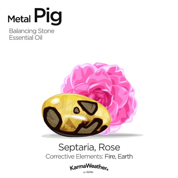 Year of the Metal Pig's balancing stone and essential oil