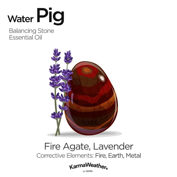 Year of the Water Pig's balancing stone and essential oil