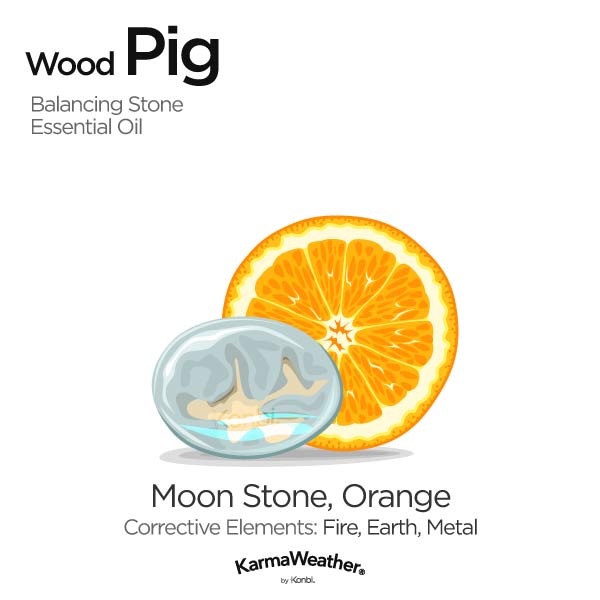 Year of the Wood Pig's balancing stone and essential oil