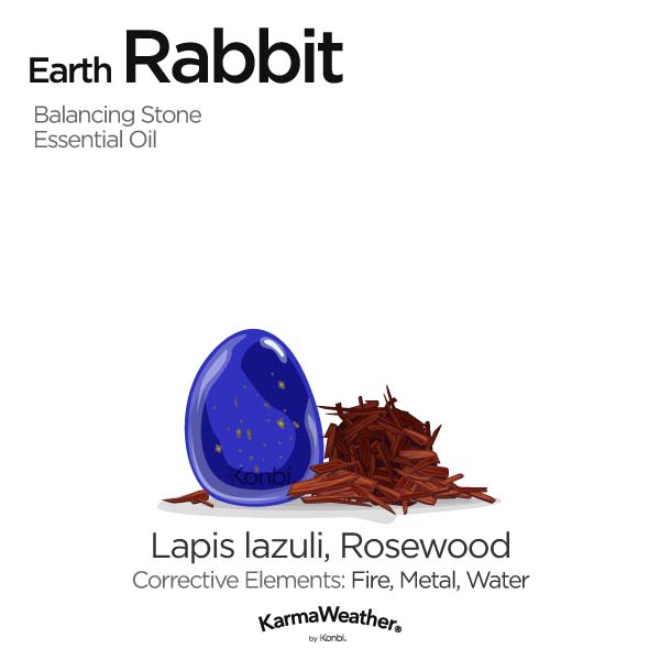 Year of the Earth Rabbit's balancing stone and essential oil