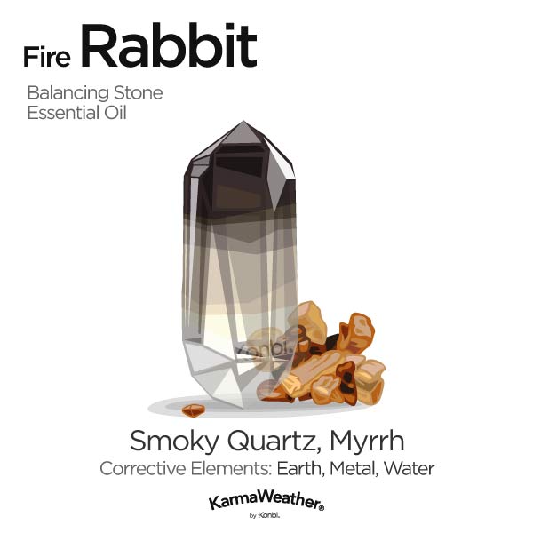 Year of the Fire Rabbit's balancing stone and essential oil