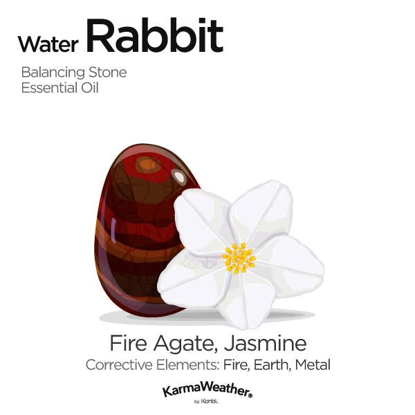 Year of the Water Rabbit's balancing stone and essential oil