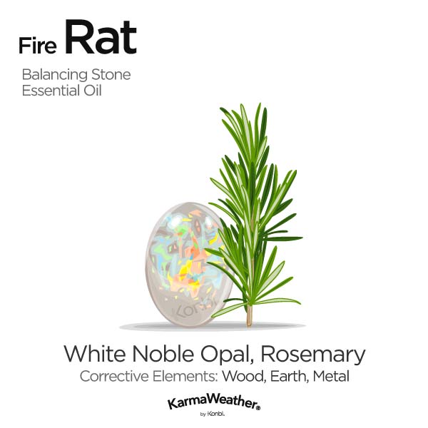 Year of the Fire Rat's balancing stone and essential oil