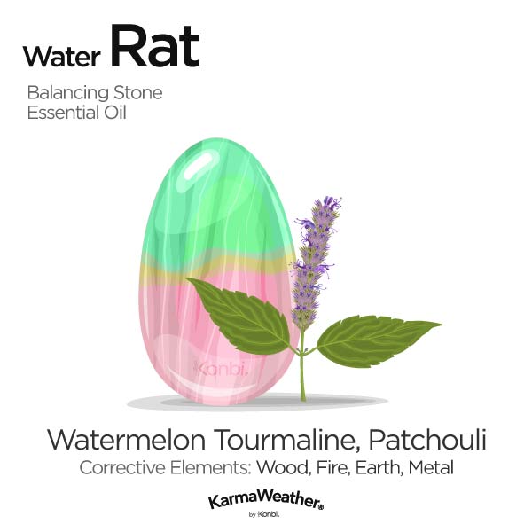 Year of the Water Rat's balancing stone and essential oil