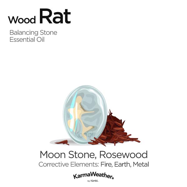 Year of the Wood Rat's balancing stone and essential oil