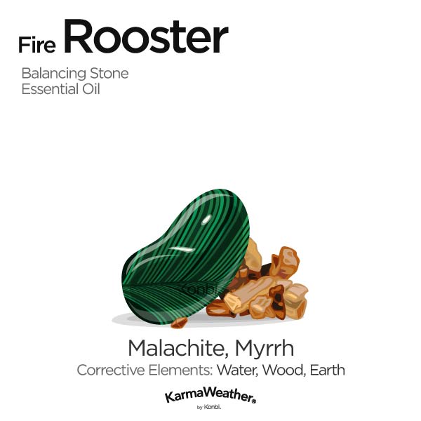 Year of the Fire Rooster's balancing stone and essential oil