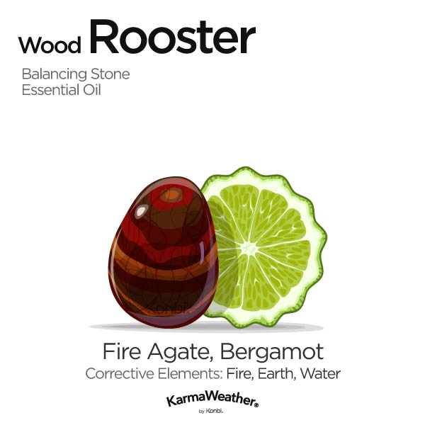 Year of the Wood Rooster's balancing stone and essential oil