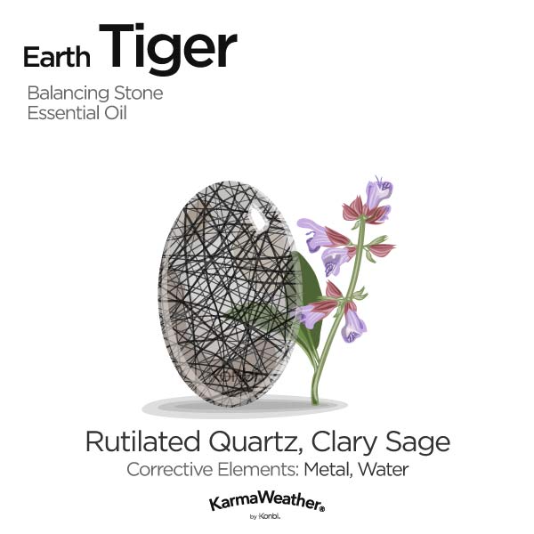 Year of the Earth Tiger's balancing stone and essential oil