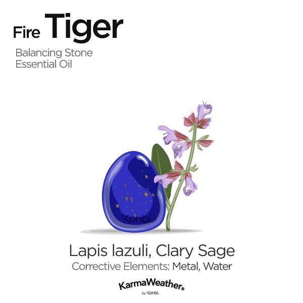 Year of the Fire Tiger's balancing stone and essential oil