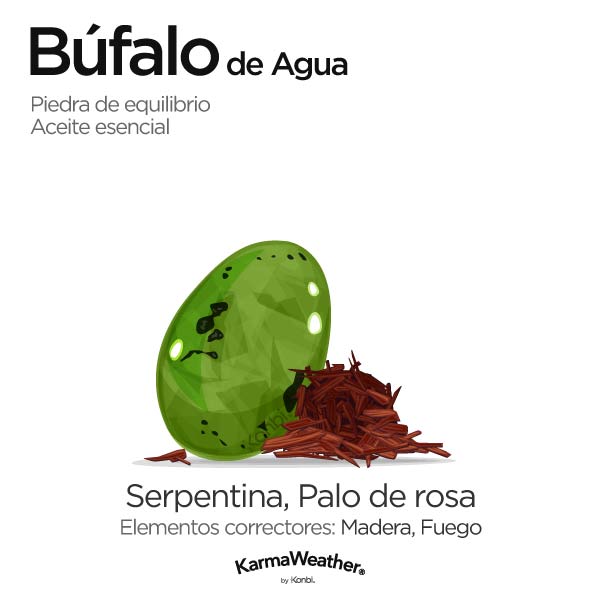 Búfalo de Agua: piedra de equilibrio y aceite esencial