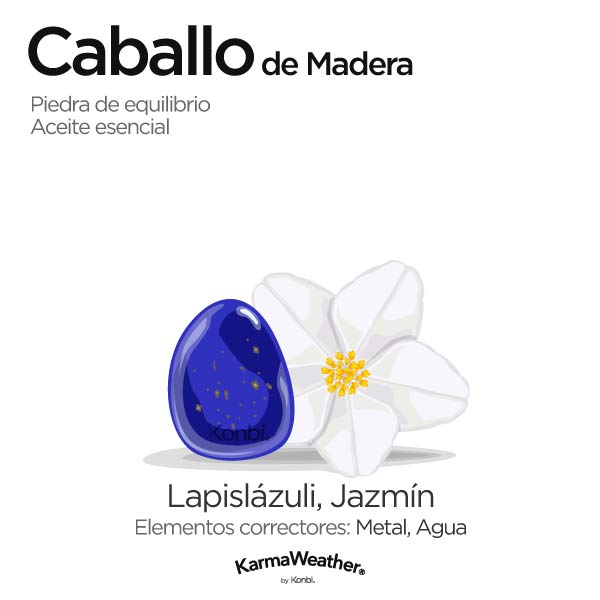 Caballo de Madera: piedra de equilibrio y aceite esencial