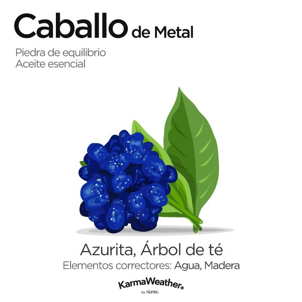 Caballo de Metal: piedra de equilibrio y aceite esencial