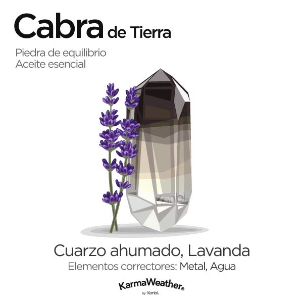 Cabra de Tierra: piedra de equilibrio y aceite esencial