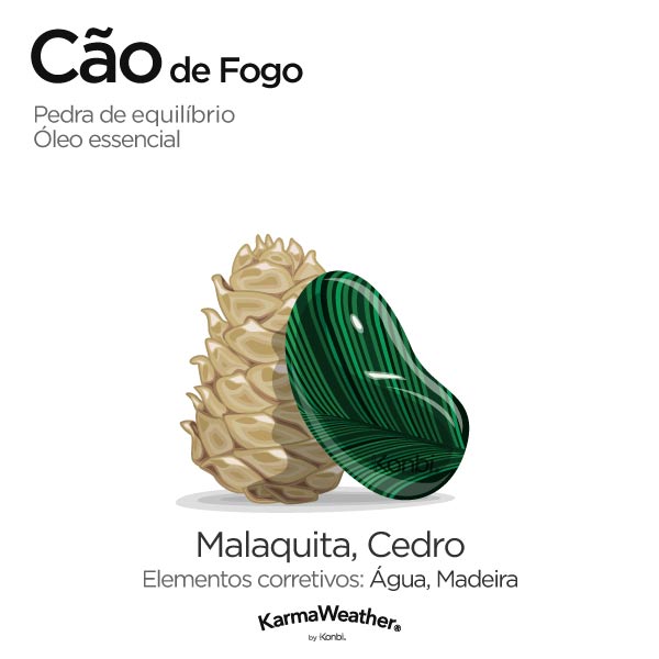 Cão de Fogo: pedra de equilíbrio e óleo essencial