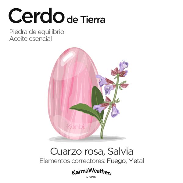 Cerdo de Tierra: piedra de equilibrio y aceite esencial