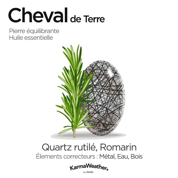 Cheval de Terre: pierre équilibrante et huile essentielle