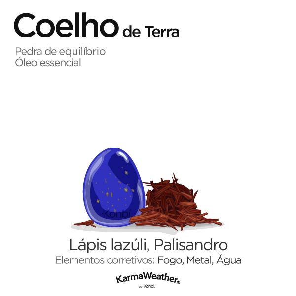 Coelho de Terra: pedra de equilíbrio e óleo essencial