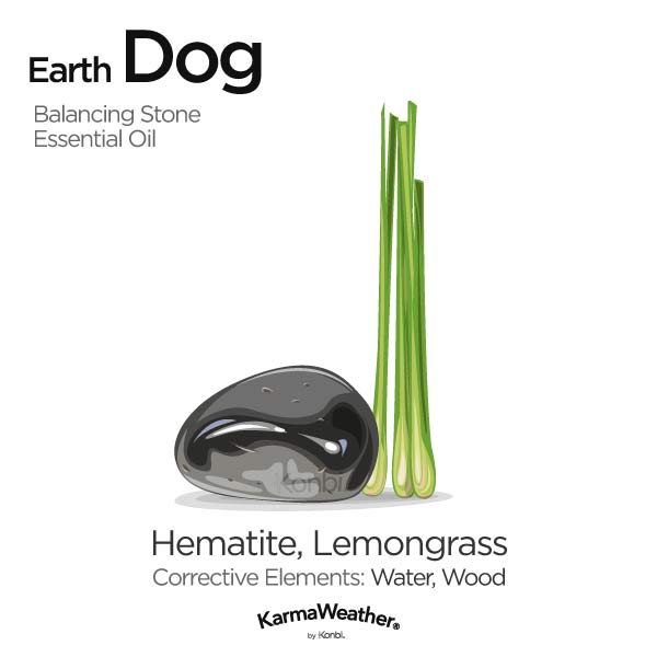 Year of the Earth Dog's balancing stone and essential oil