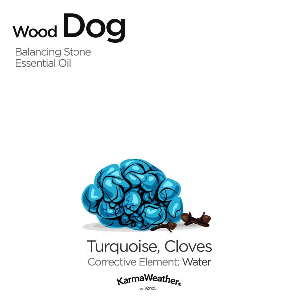 Année du Chien des Bois pierre d'équilibre et huile essentielle's balancing stone and essential oil
