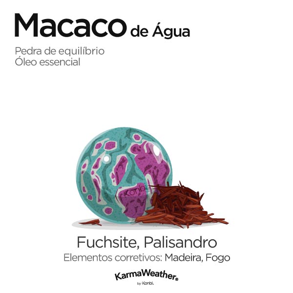 Macaco de Água: pedra de equilíbrio e óleo essencial