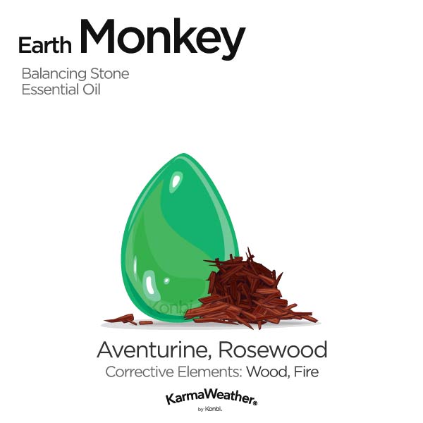 Year of the Earth Monkey's balancing stone and essential oil