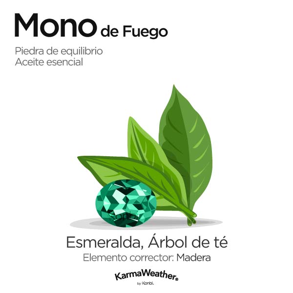 Mono de Fuego: piedra de equilibrio y aceite esencial