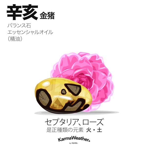 金猪(辛亥):バランス石、エッセンシャルオイル