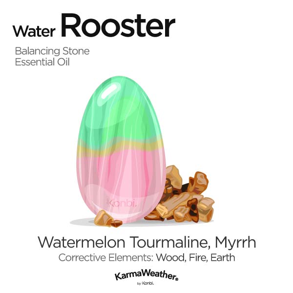 Year of the Water Rooster's balancing stone and essential oil