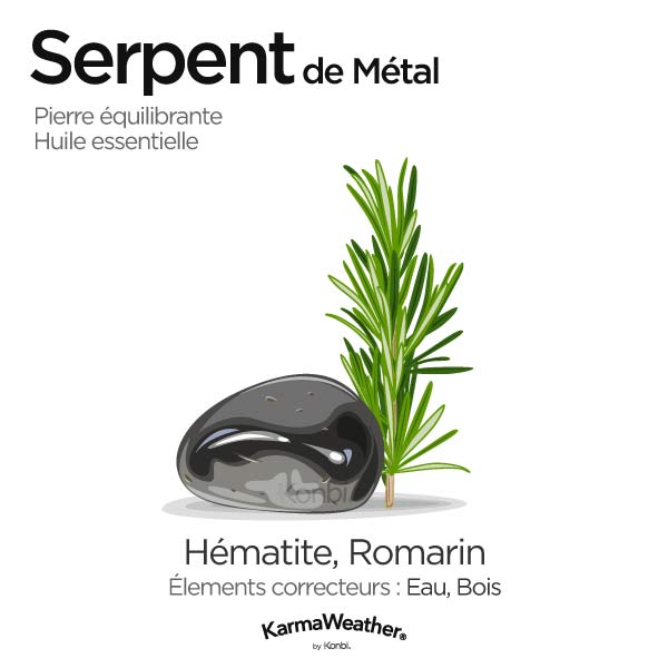 Serpent de Métal: pierre équilibrante et huile essentielle