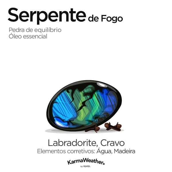 Serpente de Fogo: pedra de equilíbrio e óleo essencial