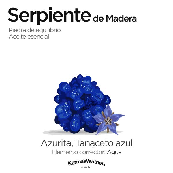 Serpiente de Madera: piedra de equilibrio y aceite esencial