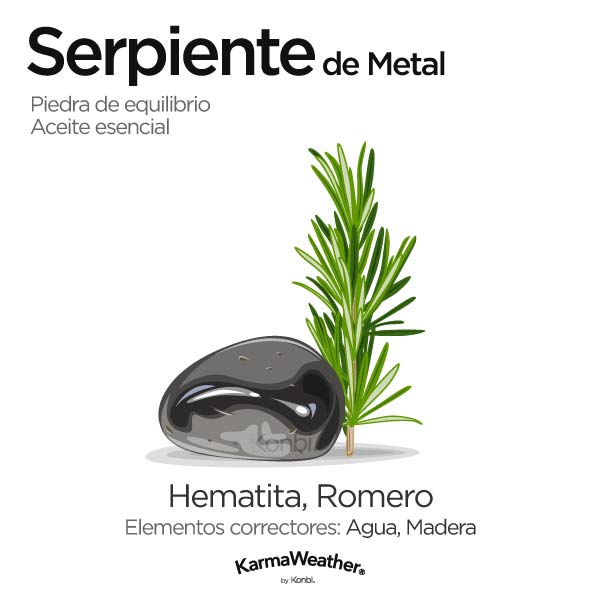 Serpiente de Metal: piedra de equilibrio y aceite esencial