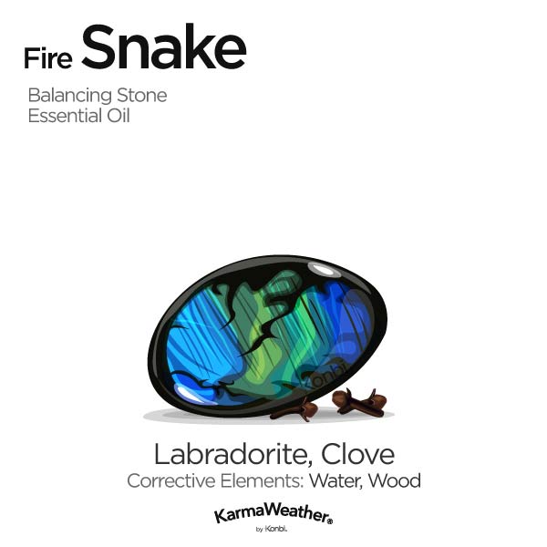 Year of the Fire Snake's balancing stone and essential oil