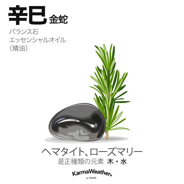 金蛇(辛巳):バランス石、エッセンシャルオイル
