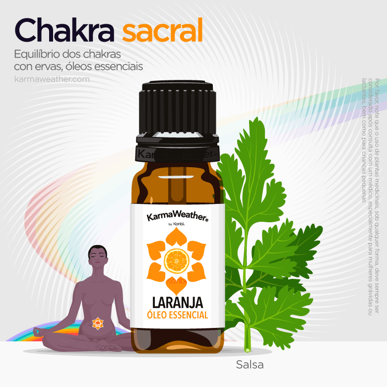 Equilíbrio do chakra sacral com ervas e óleo essencial