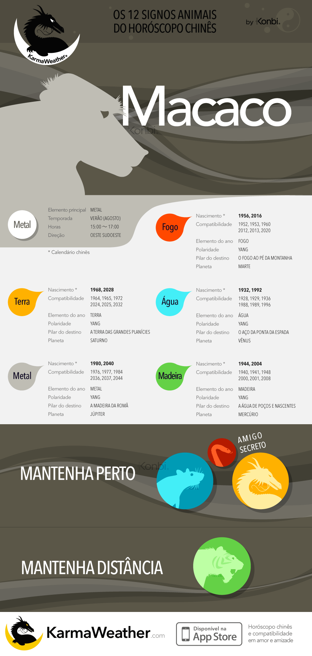 O Macaco da astrologia chinesa: infográfico completo