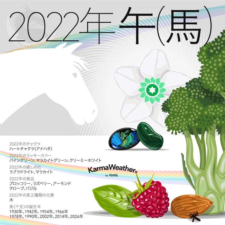 2022年の馬の干支のインフォグラフィック