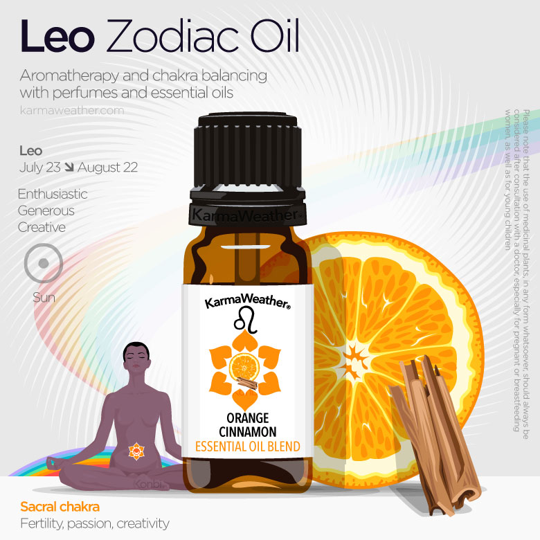 Leo zodiac oils infographic