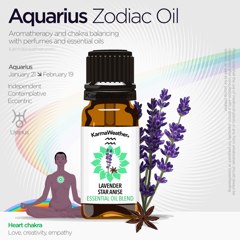 Aquarius zodiac oils infographic