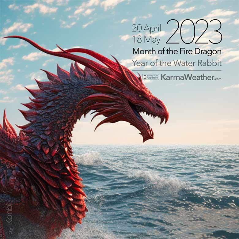 KarmaWeather 2023 Illustration for the Month of the Fire Dragonr