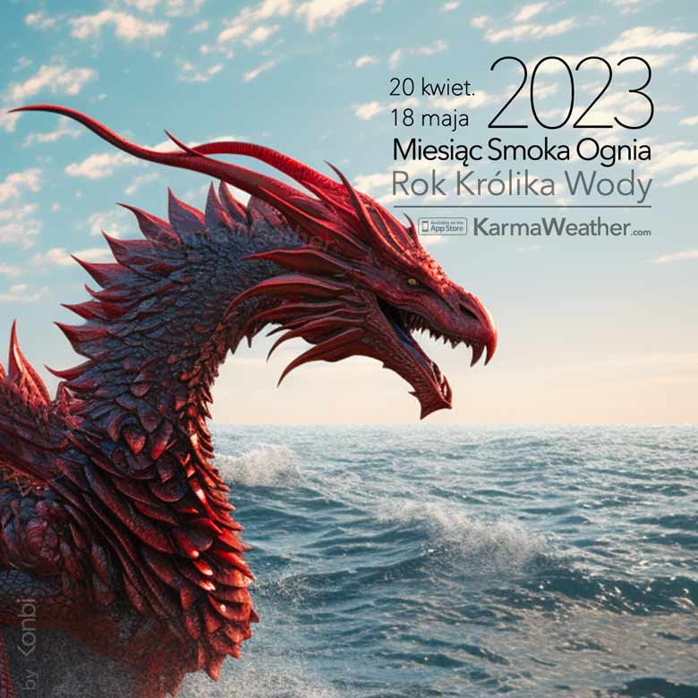 Ilustracja KarmaWeather 2023 dla Miesiąca Smoka Ognia