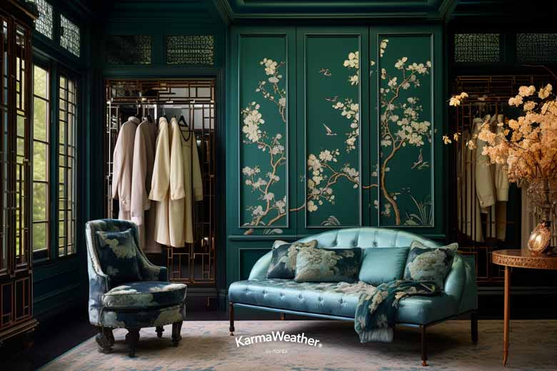 Decorating a Feng Shui dressing room in green and blue