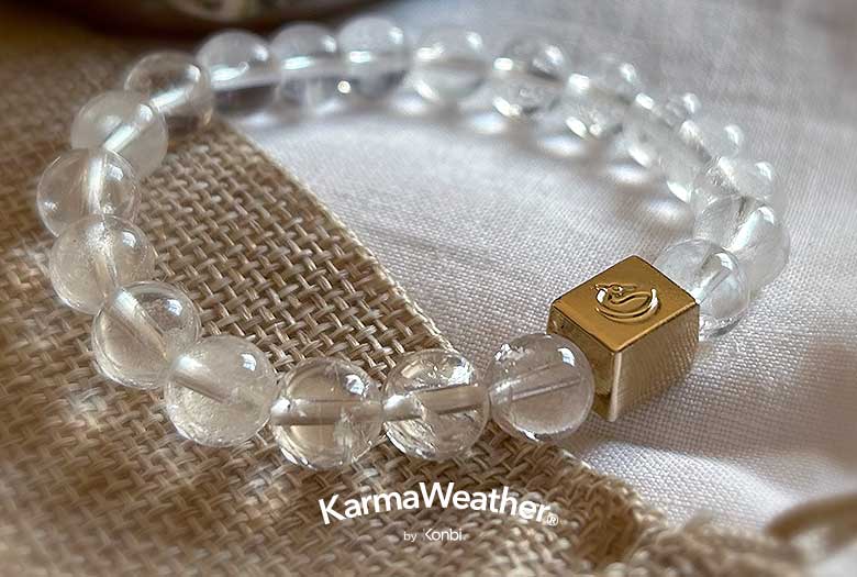 Pulsera de cuarzo transparente para mujeres, hombres y niños
