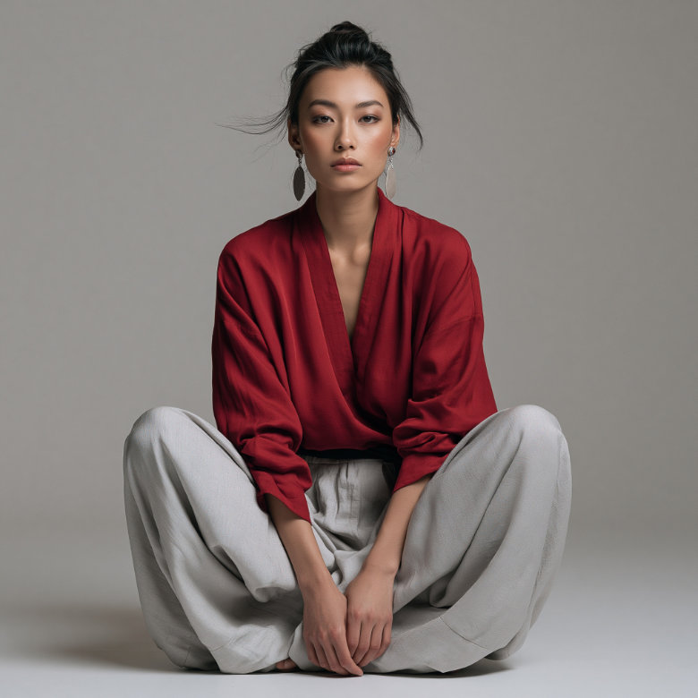 2027 fashion trends for her: feminine silhouette in carmine red, pearl gray and jet black