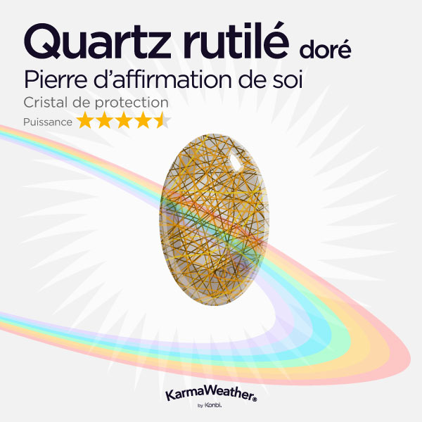 Quartz rutile doré